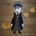 Winston Churchill Britain Prime Minister - Father's day gift - Textile doll hand embroidered and painted face