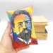 Anton Chekhov decorative pillow - Russian writer - book worm pillow - book shelf decoration - hand painted pillow