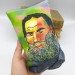 Leo Tolstoy decorative pillow, reading pillows, book nerd pillow - Reader gifts - book shelf decoration - hand painted pillow