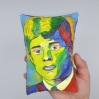 Sergey Yesenin decorative pillow - Russian lyric poet - book lover present - book shelf decoration - hand painted pillow