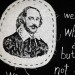 William Shakespeare quote - WALL HANGING black and white banner hand painted / Home library decor / burlap banner