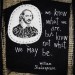 William Shakespeare quote - WALL HANGING black and white banner hand painted / Home library decor / burlap banner