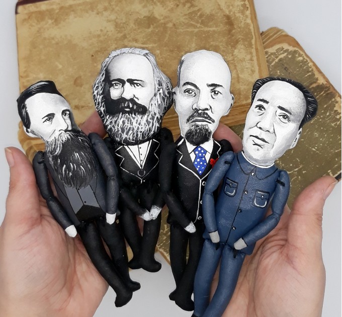 Friedrich Engels, Karl Marx, Vladimir Lenin, Mao Zedong - SET 4 fingers puppets 
