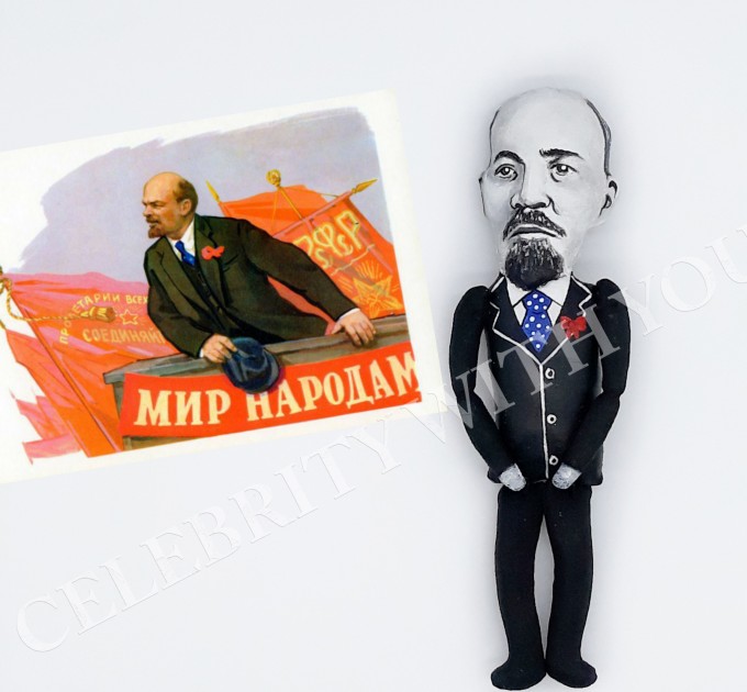 Vladimir Lenin figure, Russian communist, Propaganda USSR - Philosophy Gift - Historical doll, Collectible doll