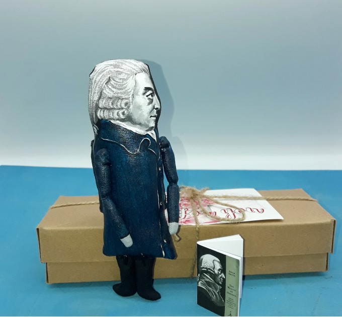 Adam Smith economist, philosopher - book shelf decoration - Gift for philosopher - Collectible philosopher action figure 1:12 hand painted + mini book