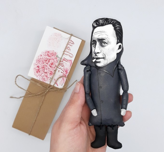 Albert Camus Famous philosopher, author, journalist Nobel Prize - Book lover decor Readers & Writers gift - Thoughtful gift - hand painted figurine