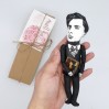 Amedeo Modigliani artist action figure 1:12, Italian artist, sculptor - Gift for painter, Art teacher birthday - Collectible handmade finger puppet + miniature picture