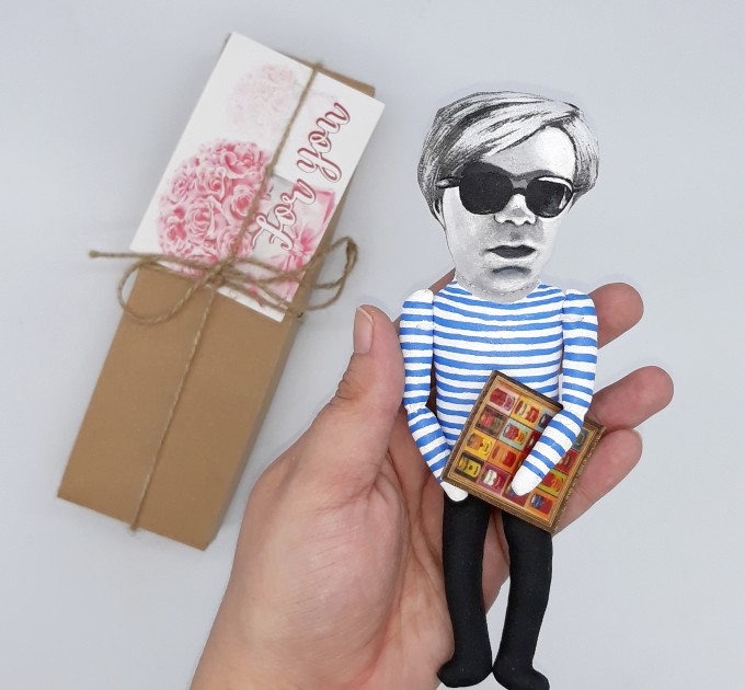 Famous artist action figure 1:12, film director, celebrity figurine - Gift for Painter, a unique collection for smart people - Collectible handmade finger puppet hand painted + miniature picture