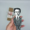 Antonio Gramsci political action figure 1:12, Italian Marxist philosopher, journalist, linguist, writer, communist - Philosophy gift, library artwork - Collectible little thinker doll + miniature book