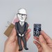 Arthur C. Clarke science fiction writer - A Space Odyssey - Reader gifts - booklover gift -  Collectible doll hand painted + Mini Book
