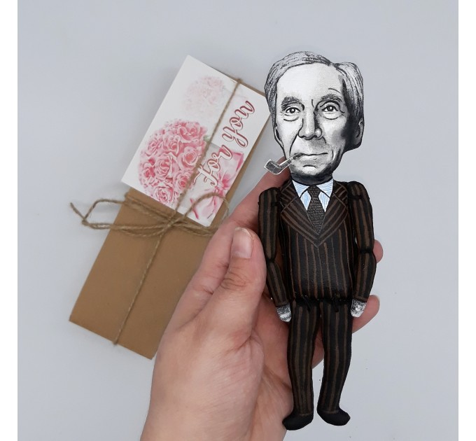 Bertrand Russell philosopher figure, History teacher gift - Collectible doll