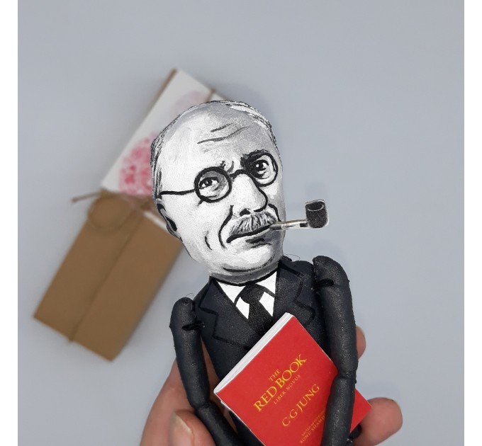 Carl Jung action figures 1:12, psychiatrist, psychoanalyst - Physical therapist gift, - psychiatrist office decor - hand painted doll + 2 Miniature Books