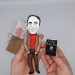 Famous scientist astrophysics - professor gift idea - Collectible doll hand painted + Miniature Book