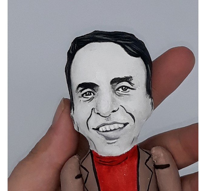 Carl Sagan famous scientist figure, Professor gift! Collectible doll + miniature book