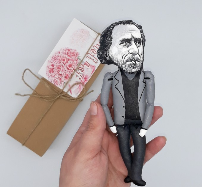 Charles Bukowski German - American poet, novelist, and short story writer - author Ham on Rye - Reader gifts - Miniature doll hand painted