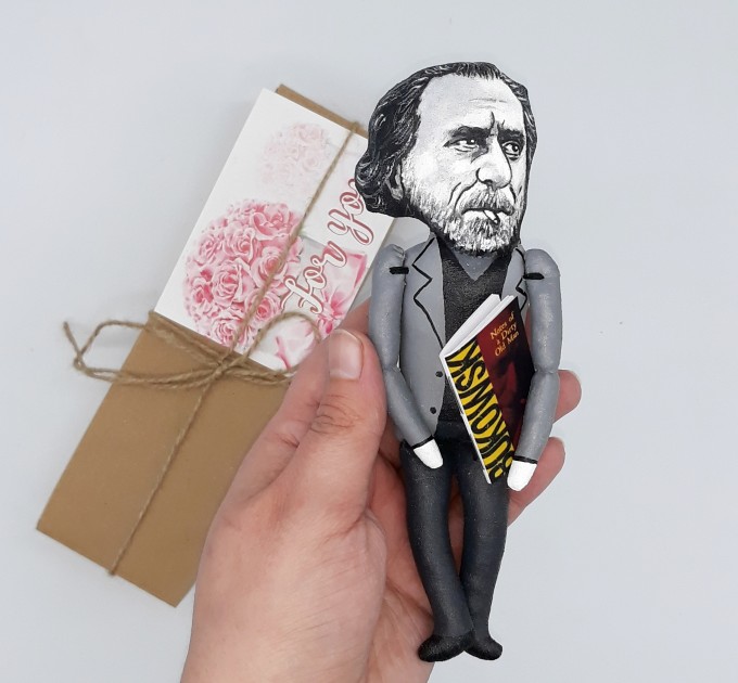 Charles Bukowski German - American poet, novelist, and short story writer - author Ham on Rye - Reader gifts - Miniature doll hand painted