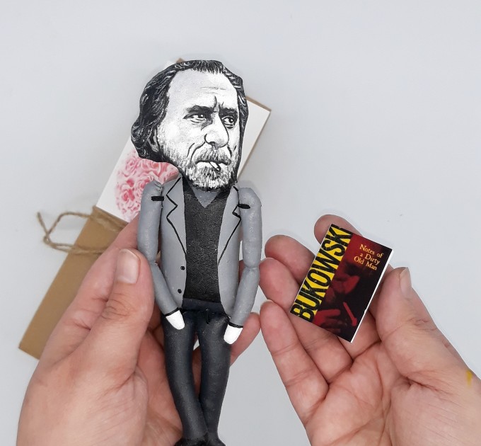 Charles Bukowski German - American poet, novelist, and short story writer - author Ham on Rye - Reader gifts - Miniature doll hand painted
