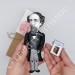 Famous British author - Literary Gift - book shelf decoration - doll hand painted + Miniature Book