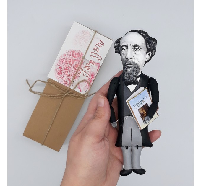 Charles Dickens figure - Literary Gift - Collectible doll 