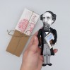 Famous British author - Literary Gift - book shelf decoration - doll hand painted + Miniature Book