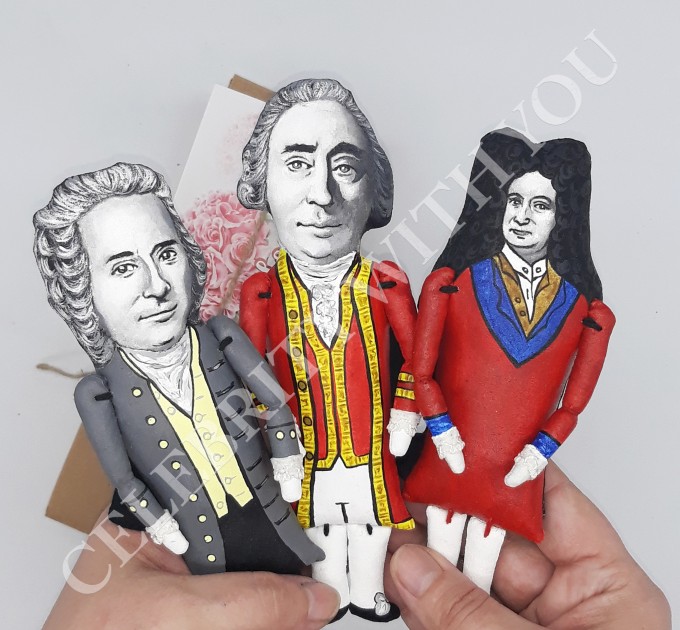 David Hume figurine philosopher, historian, economist - Philosophical empiricism - Philosopher gift - collectible doll + Miniature Book