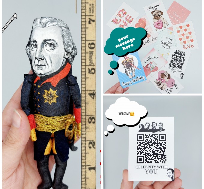 David Hume figurine philosopher, historian, economist - Philosophical empiricism - Philosopher gift - collectible doll + Miniature Book