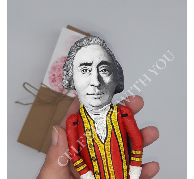 David Hume figurine philosopher, historian, economist - Philosophical empiricism - Philosopher gift - collectible doll + Miniature Book