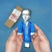Denis Diderot little thinker doll, French philosopher, art critic and writer - Philosophy Teacher Gift, book lover present - Collectible philosopher figurine hand painted + miniature book