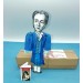 Denis Diderot little thinker doll, French philosopher, art critic and writer - Philosophy Teacher Gift, book lover present - Collectible philosopher figurine hand painted + miniature book