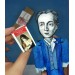 Denis Diderot little thinker doll, French philosopher, art critic and writer - Philosophy Teacher Gift, book lover present - Collectible philosopher figurine hand painted + miniature book