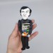 Douglas Adams action figure - screenwriter, essayist, humorist, satirist - library figurine + Miniature Book