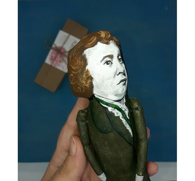 Edmund Burke Anglo-Irish statesman, philosopher action figure 1:12 - Philosophy Teacher Gift, future author gift, a unique collection for smart people - Collectible little thinker doll hand painted + Miniature Book