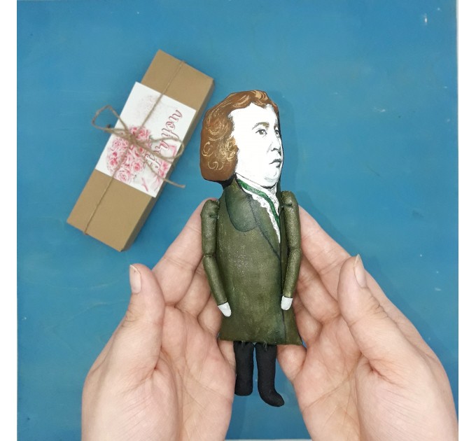 Edmund Burke Anglo-Irish statesman, philosopher action figure 1:12 - Philosophy Teacher Gift, future author gift, a unique collection for smart people - Collectible little thinker doll hand painted + Miniature Book