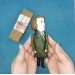 Edmund Burke Anglo-Irish statesman, philosopher action figure 1:12 - Philosophy Teacher Gift, future author gift, a unique collection for smart people - Collectible little thinker doll hand painted + Miniature Book