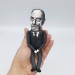 Edmund Husserl little thinkers doll, German philosopher Phenomenology Philosophy - The Library of Philosophy and Theology - Philosopher gift, library artwork - Collectible doll + Miniature Book