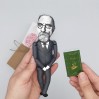 Edmund Husserl little thinkers doll, German philosopher Phenomenology Philosophy - The Library of Philosophy and Theology - Philosopher gift, library artwork - Collectible doll + Miniature Book