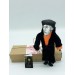 Erasmus Dutch philosopher action figure 1:12  Renaissance, Christian scholar - a unique collection for smart people - present lover book - Collectible scientist finger puppets hand painted + Miniature Book