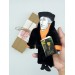 Erasmus Dutch philosopher action figure 1:12  Renaissance, Christian scholar - a unique collection for smart people - present lover book - Collectible scientist finger puppets hand painted + Miniature Book