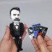 riedrich Nietzsche thinker action figure 1:12, German philosopher, poet, philologist - Bookworm gifts - Philosopher gift - Collectible handmade finger puppet hand painted + Miniature Books