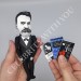 Friedrich Nietzsche thinker action figure 1:12, German philosopher, poet, philologist - Bookworm gifts - Philosopher gift - Collectible handmade finger puppet hand painted + Miniature Books