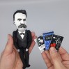 Friedrich Nietzsche thinker action figure 1:12, German philosopher, poet, philologist - Bookworm gifts - Philosopher gift - Collectible handmade finger puppet hand painted + Miniature Books