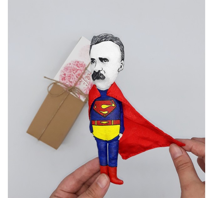 Friedrich Nietzsche SuperMan figurine - Christmas tree toy