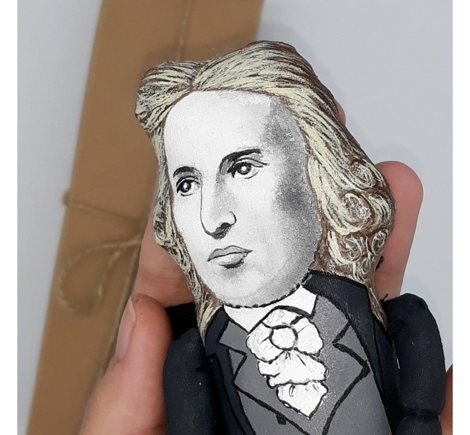 Friedrich Schiller German poet, philosopher, physician, historian, and playwright - Gift for book nerd, Book shelf decor - Collectible philosopher doll hand painted