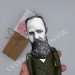 Fyodor Dostoevsky figurine, author Crime and Punishment - Reader gifts - collectible doll hand painted + miniature books