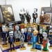 Fyodor Dostoevsky figurine, author Crime and Punishment - Reader gifts - collectible doll hand painted + miniature books