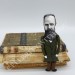 Fyodor Dostoevsky figurine, author Crime and Punishment - Reader gifts - collectible doll hand painted + miniature books