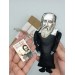 Galileo Galilei scientist finger puppet Italian astronomer, physicist, engineer - a unique collection for smart people - Gift for philosopher, deck accessories for office - Collectible philosopher action figure 1:12 hand painted + Miniature Book