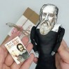 Galileo Galilei scientist finger puppet Italian astronomer, physicist, engineer - a unique collection for smart people - Gift for philosopher, deck accessories for office - Collectible philosopher action figure 1:12 hand painted + Miniature Book