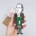 Georg Wilhelm Friedrich Hegel philosopher, historical figure - Gift for idealist - Handmade cloth doll hand painted + Miniature Books