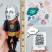 George Sand figurine, author Romantic Era - Bookworm gift - doll hand painted + Miniature Book